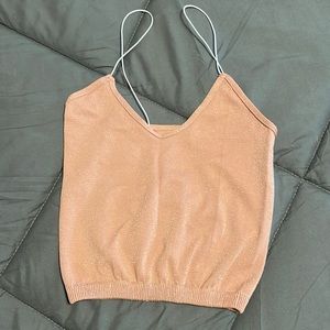 Free People sparkle pink spaghetti top